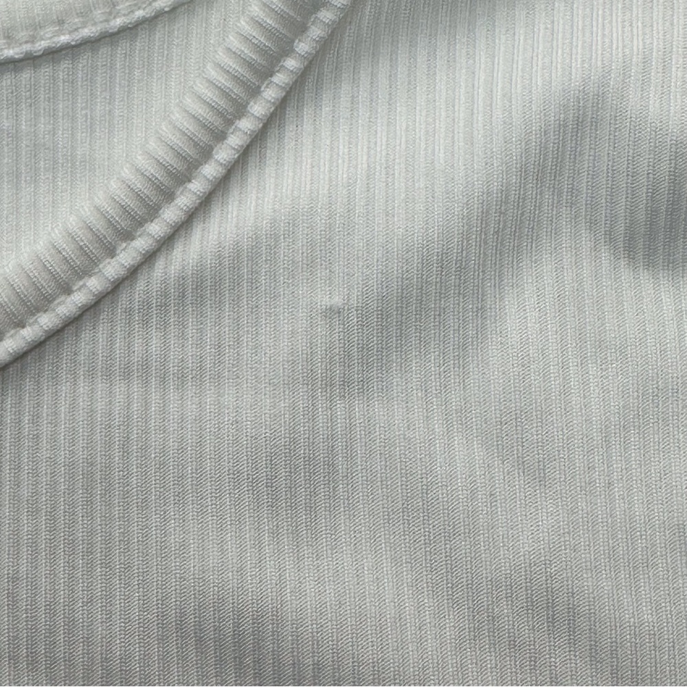 SHEIN ribbed white short‎ sleeve crop top w/ waist ties women’s XS - Picture 6 of 9